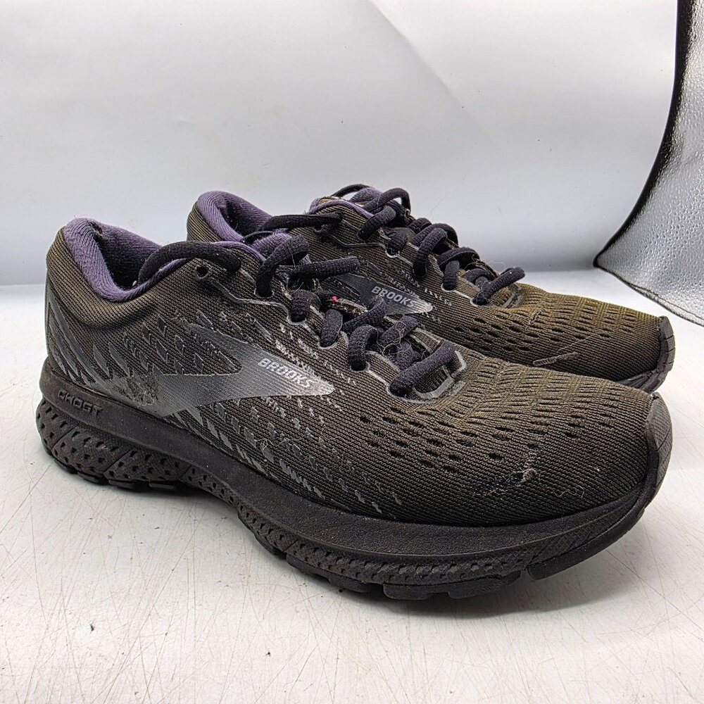 Brooks Ghost 13 Womens Size 6 Black Purple Athletic Shoes Walking Running Casual